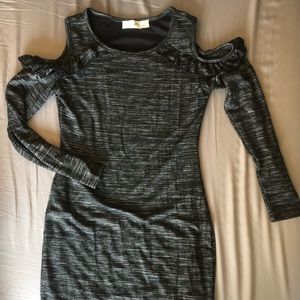 Stretchy Form Fitted Dress with Shoulder Cut Outs!